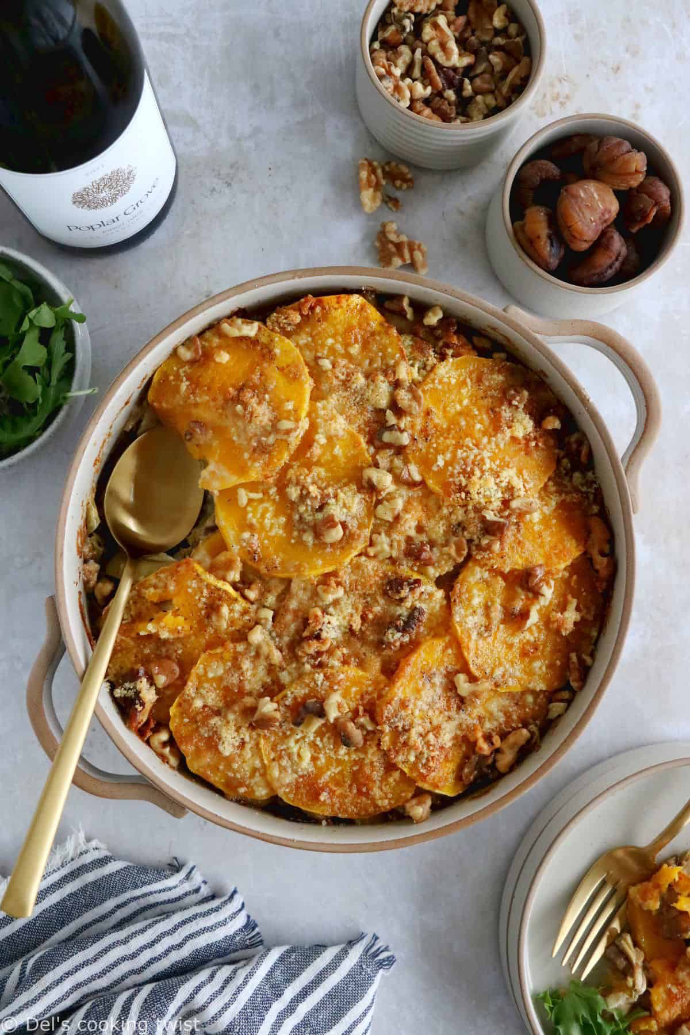 Gratin de butternut végétarien entrée Ty Kozh Redon